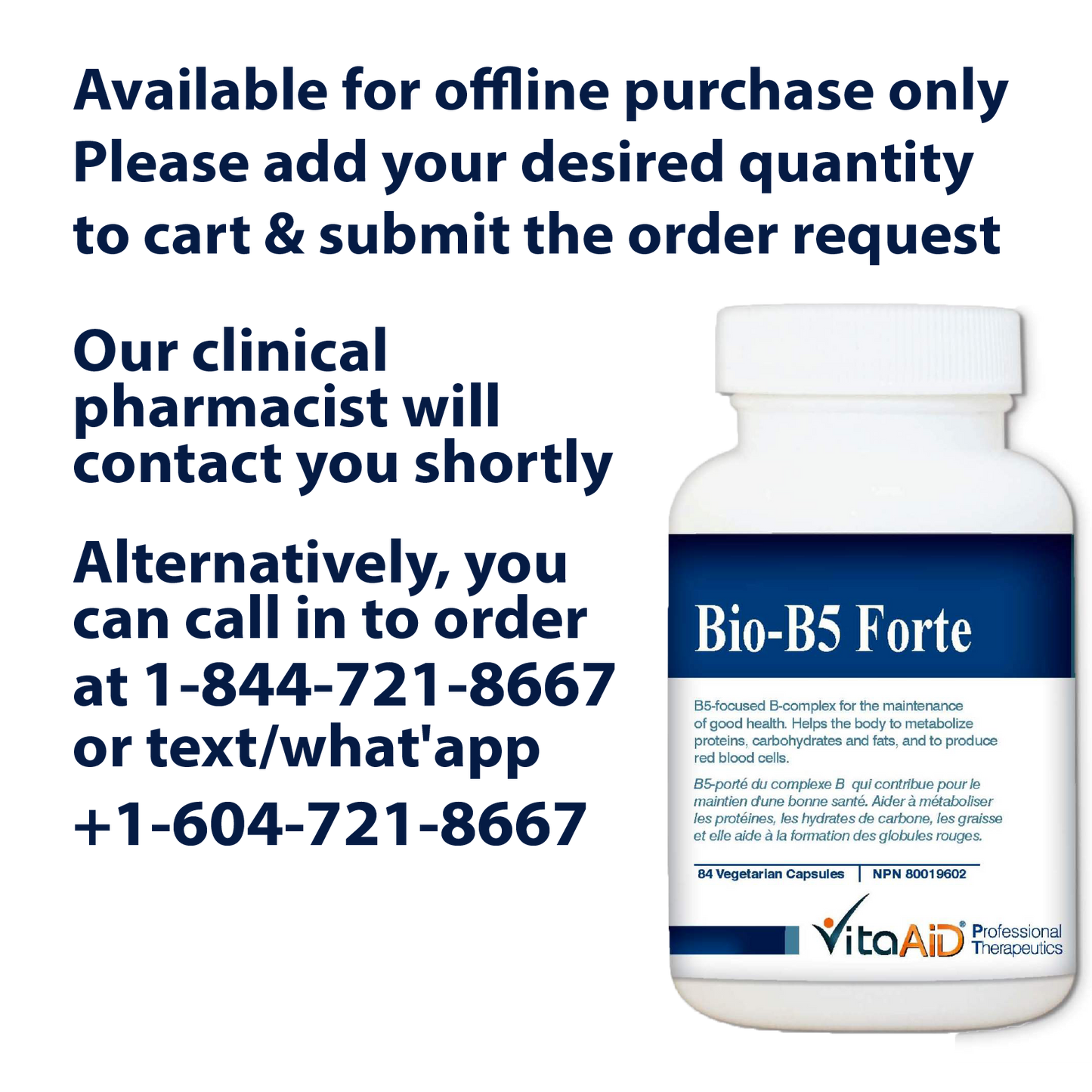 VitaAid Bio-B5 Forte - BiosenseClinic.ca