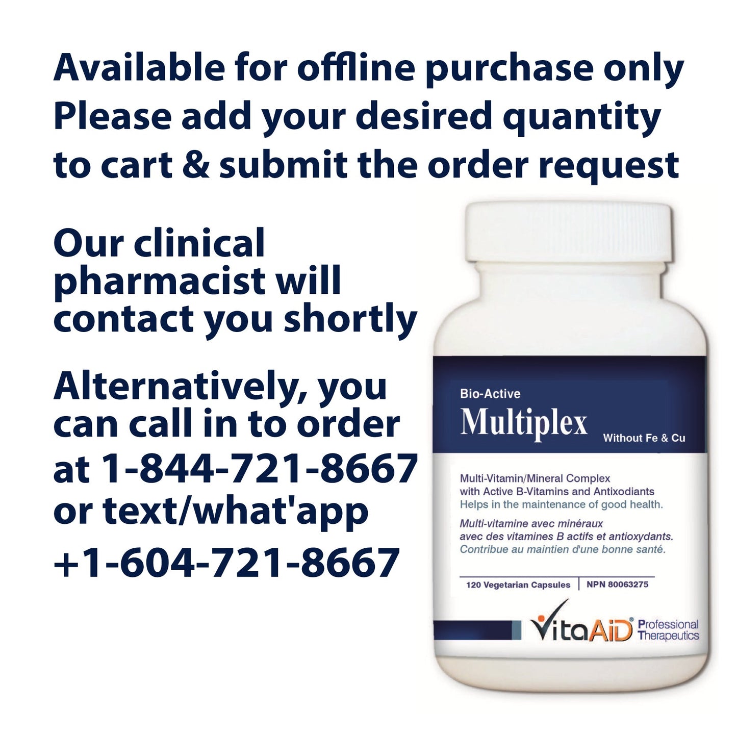 VitaAid Bio-Active Multiplex (without Fe & Cu) - biosenseclinic.ca
