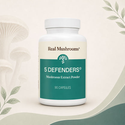 5 Defenders® Organic Mushroom Blend Capsules - BiosenseClinic