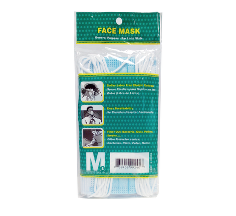 M.G.I Face Mask Ear Loop Style (10 Packs) - BiosenseClinic.ca