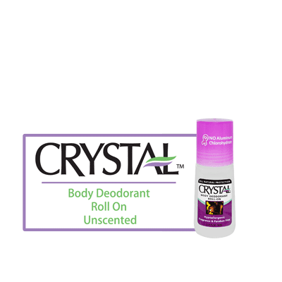 Crystal Body Deodorant Roll On - Unscented - BiosenseClinic.ca