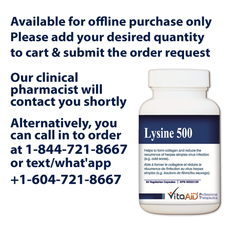 VitaAid Lysine 500 - BiosenseClinic.ca