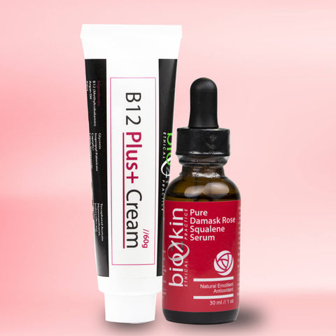 BioZkin Gift Set - BioZkin B12 Plus+ Cream & Pure Damask Rose Squalene Serum - BiosenseClinic.ca