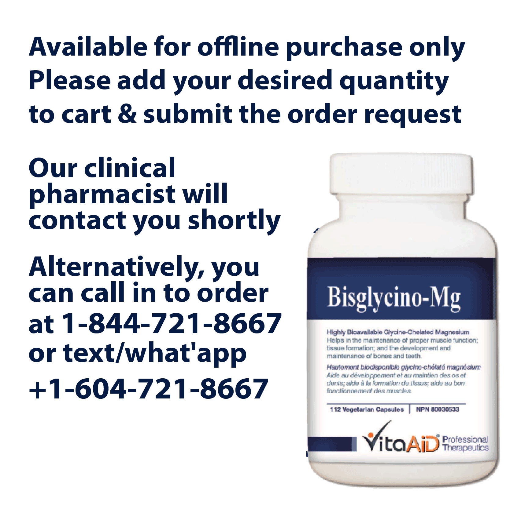 VitaAid Bisglycino-Mg - BiosenseClinic.ca