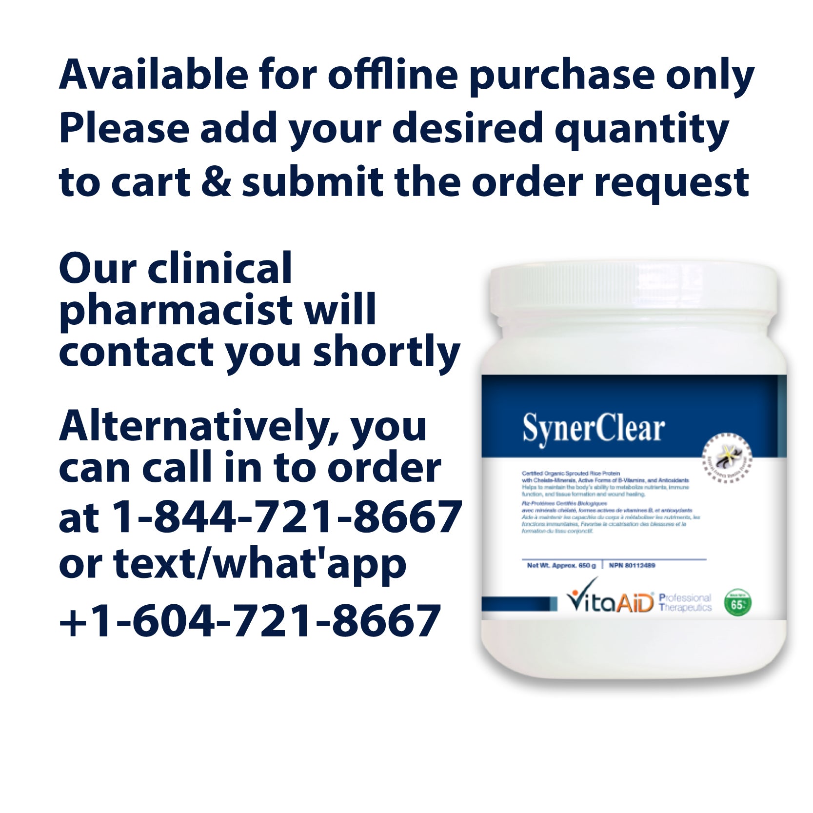 VitaAid SynerClear® (Vanilla) - biosenseclinic.ca